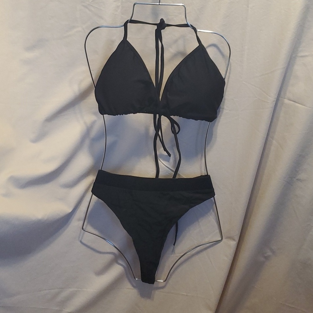 Unbranded NWOT Black String and Thong Bikini SZ XL